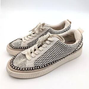 Dolce Vita Nicona Sneaker Shoes Women's Black/Natural Raffia Size US9.5 EU40